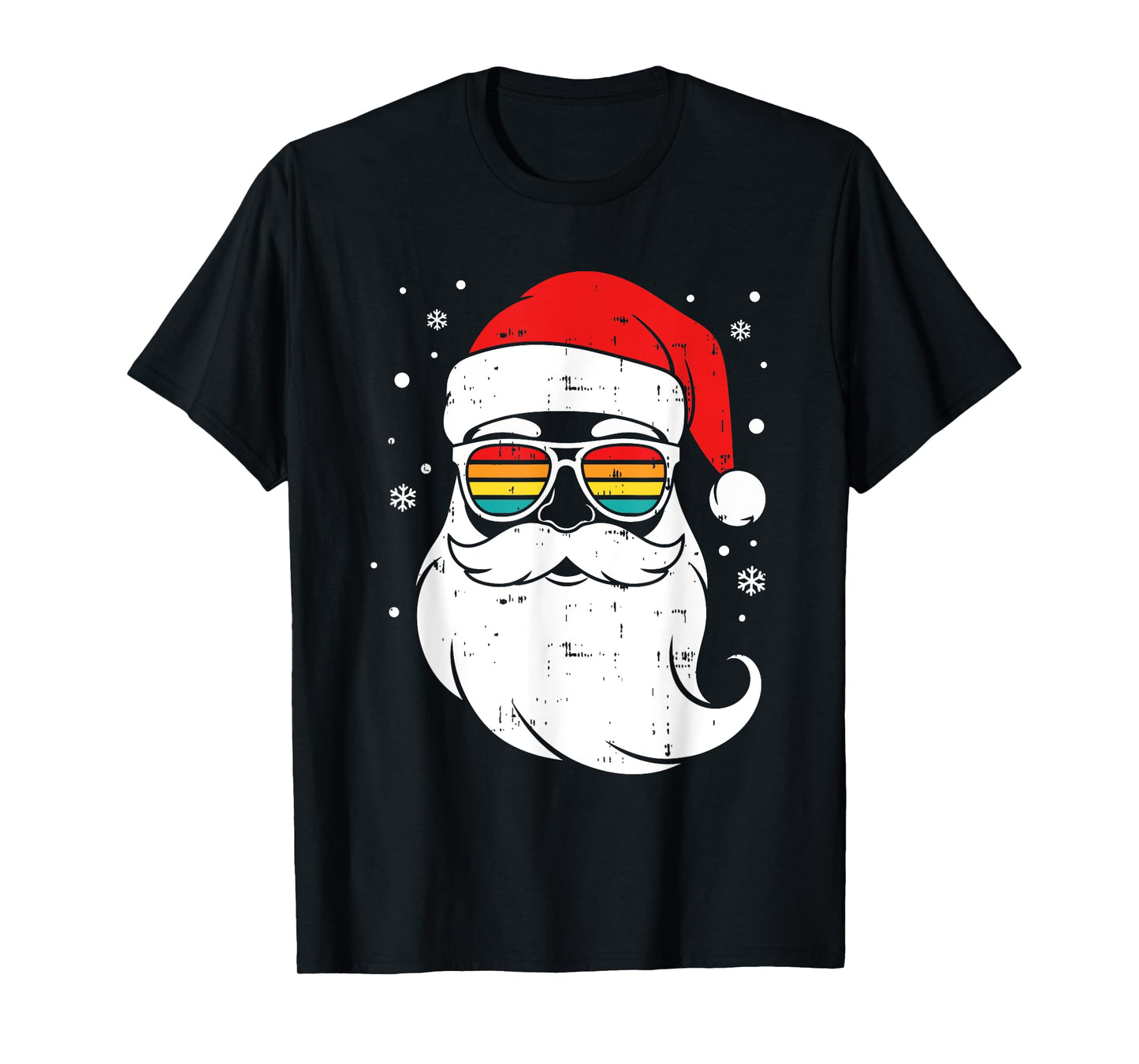 Vintage Santa Retro Christmas Vibes Men Women Teens Kids T-Shirt