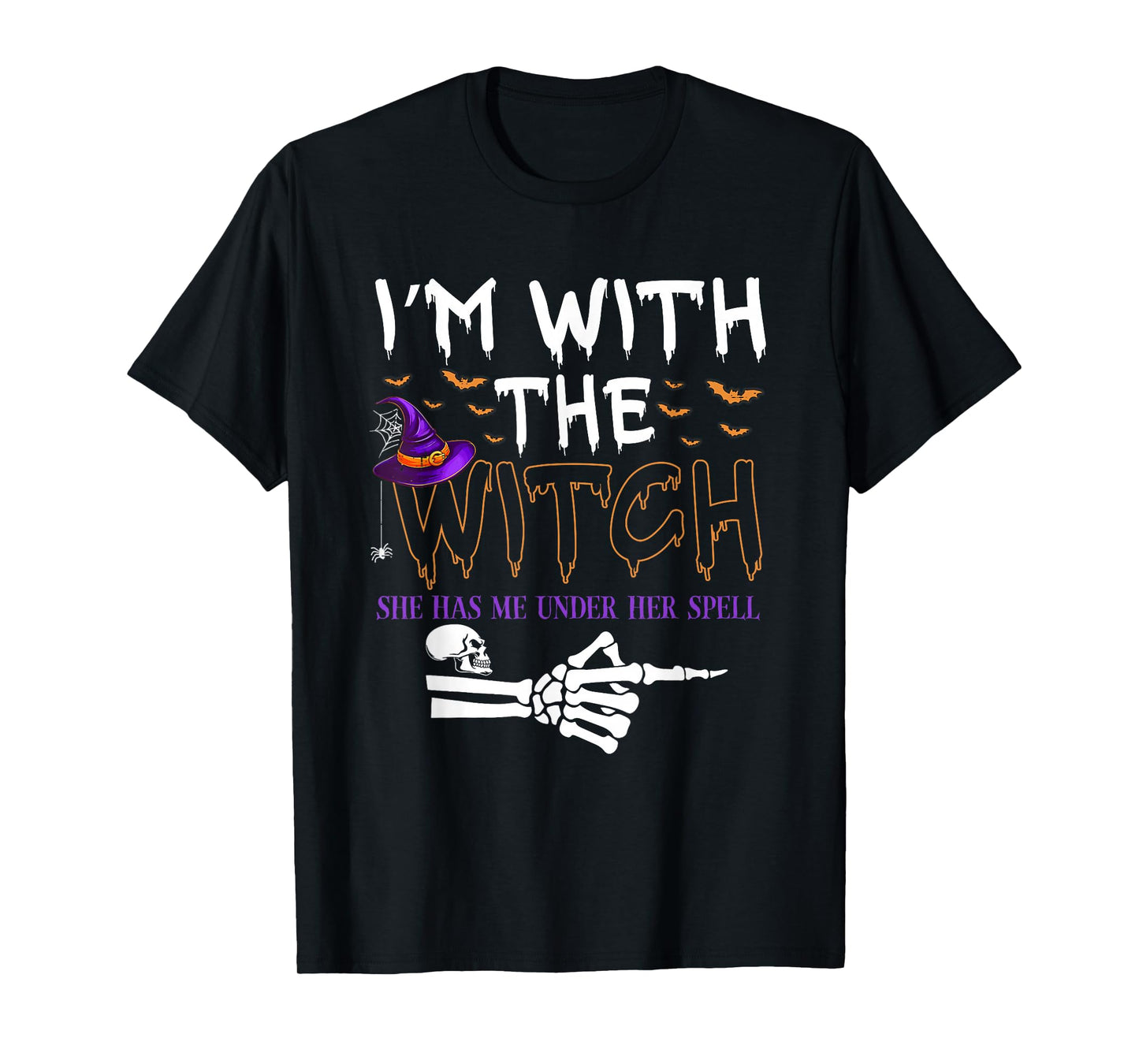 I'm with The Witch Funny Halloween Couple Costume Party T-Shirt