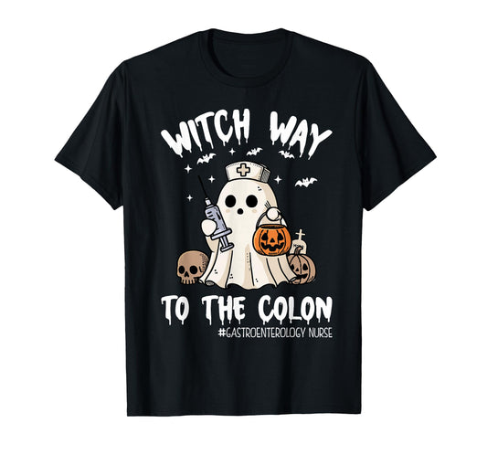 Gastroenterology Nurse Halloween Endo Nurse Ghost Endoscopy T-Shirt