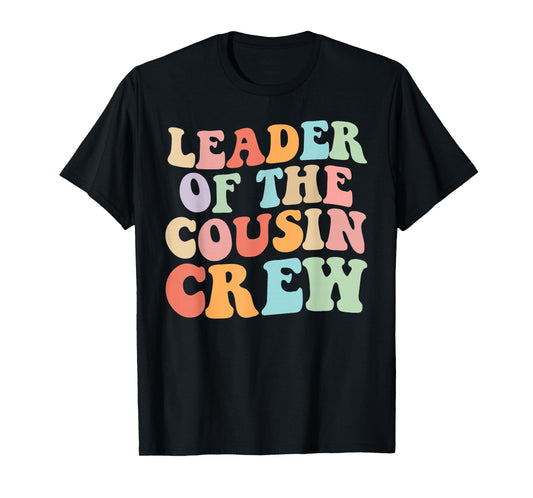 Leader of the Cousin Crew Retro Graphic – Fun Cousin Group T-Shirt