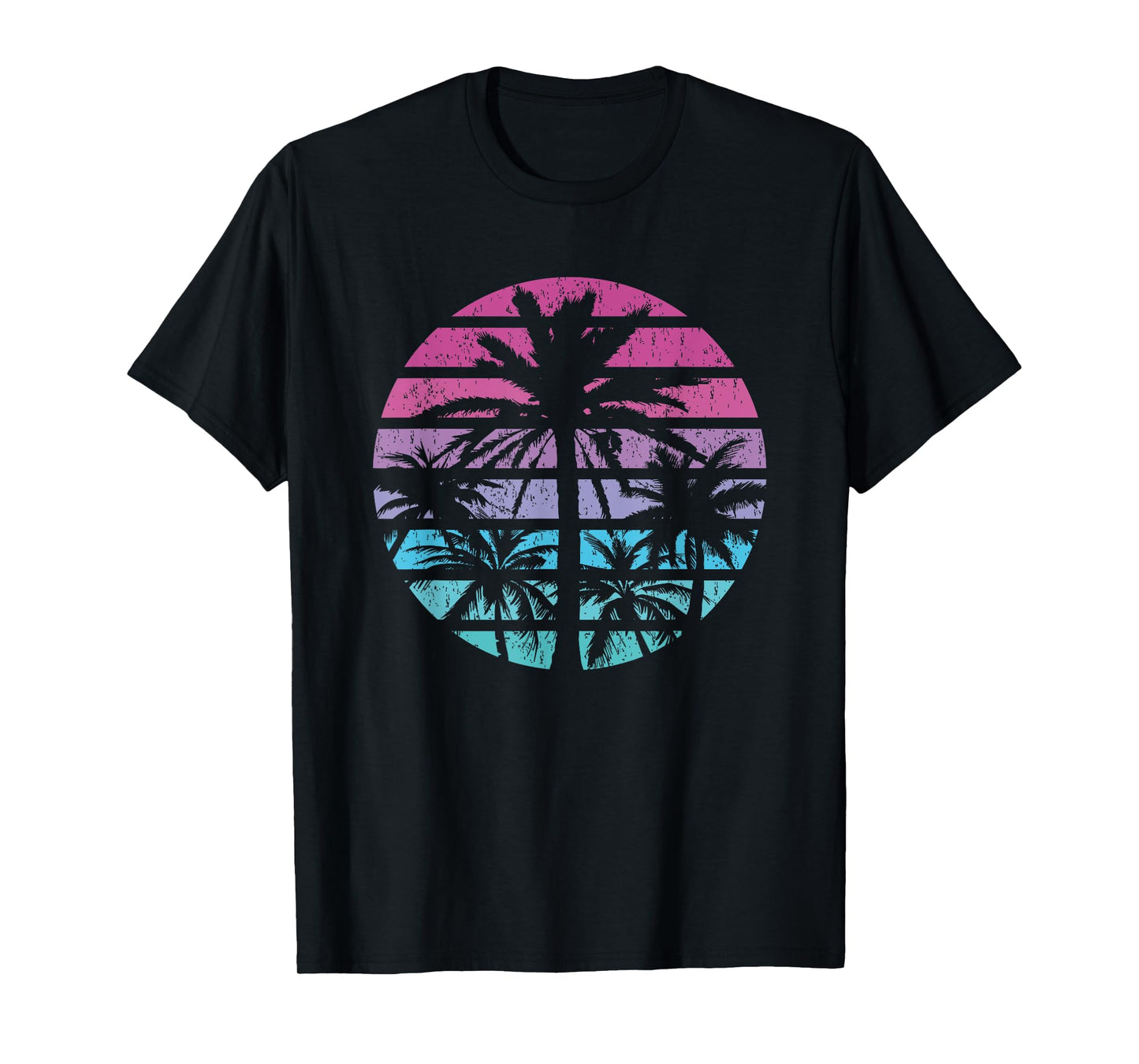 Palm Tree Retro Sunset Summer Beach Vintage Tropical Graphic Men Women Girls Kids T-Shirt