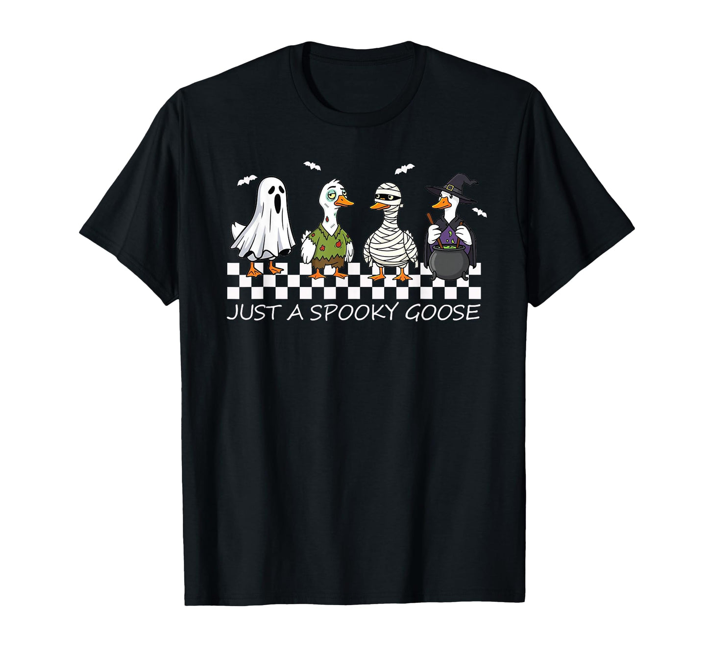 Just A Spooky Goose Halloween Retro Goose Funny Halloween T-Shirt