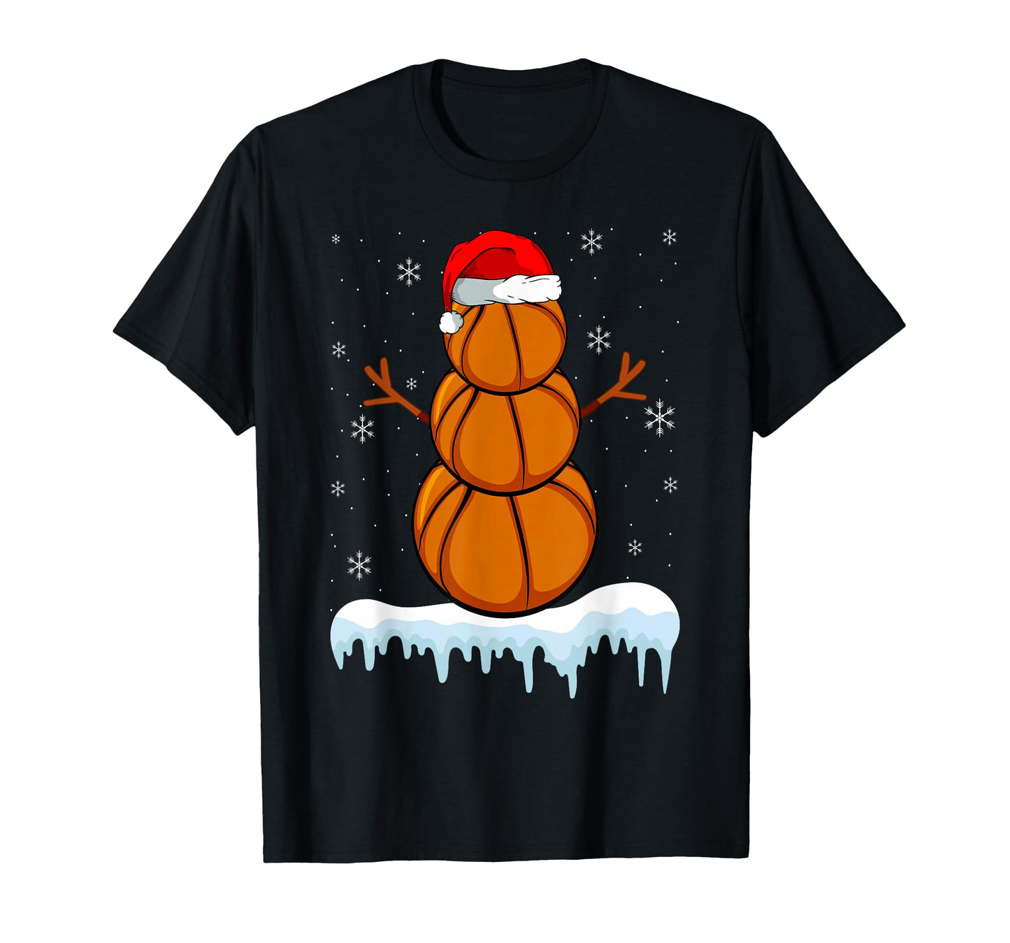 Christmas Basketball Santa Snowman Lovers T-Shirt