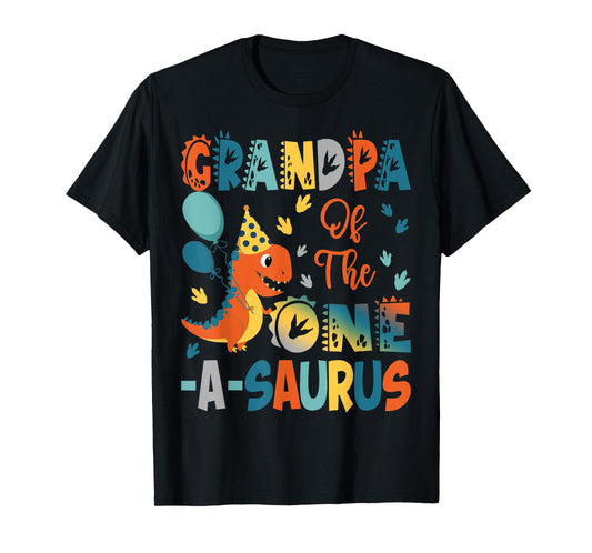 Grandpa Of The One-A-Saurus 2Nd Birthday Dinosaur Party T-Shirt