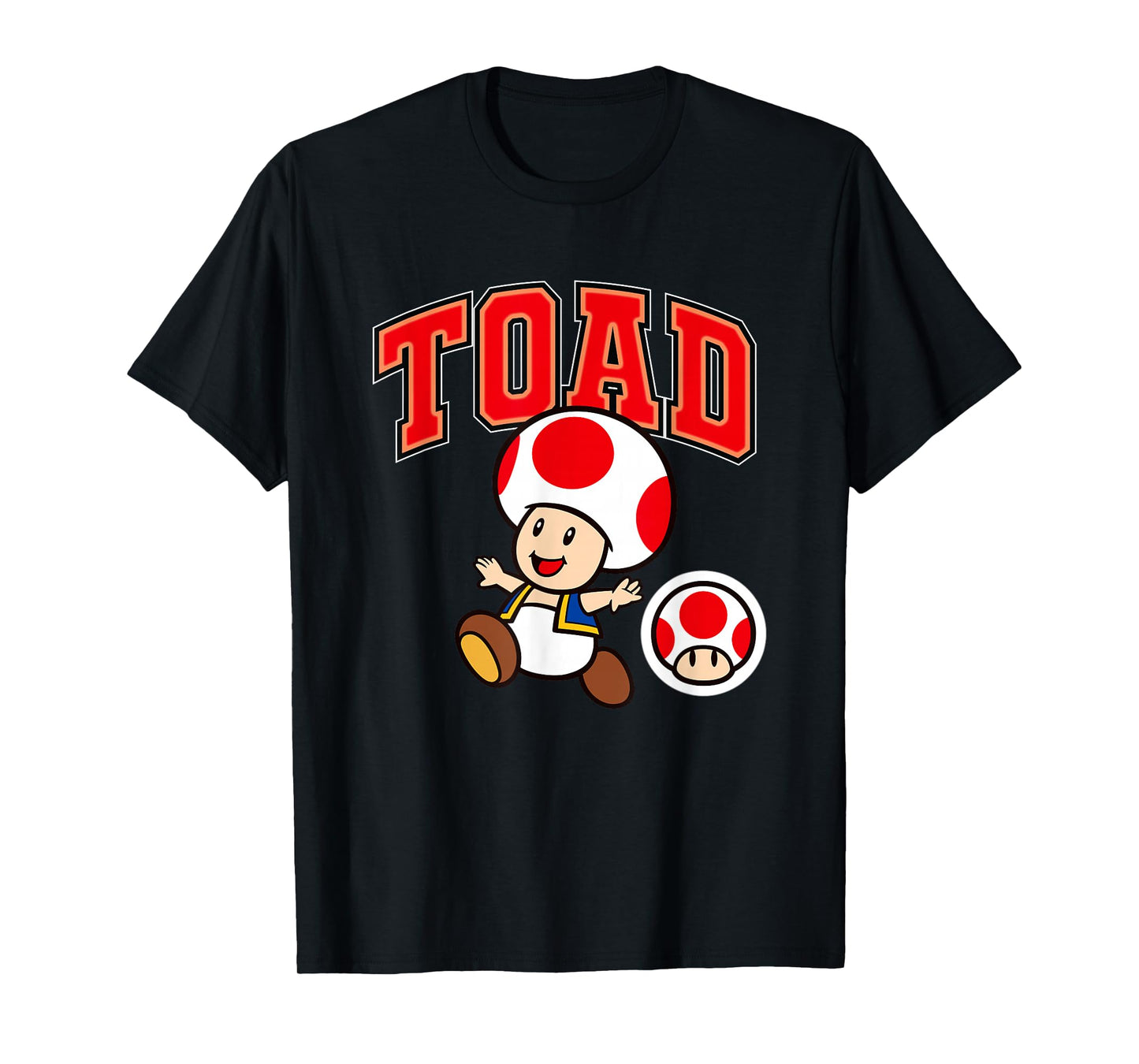 Super Mario Toad Big Character Collegiate Style T-Shirt