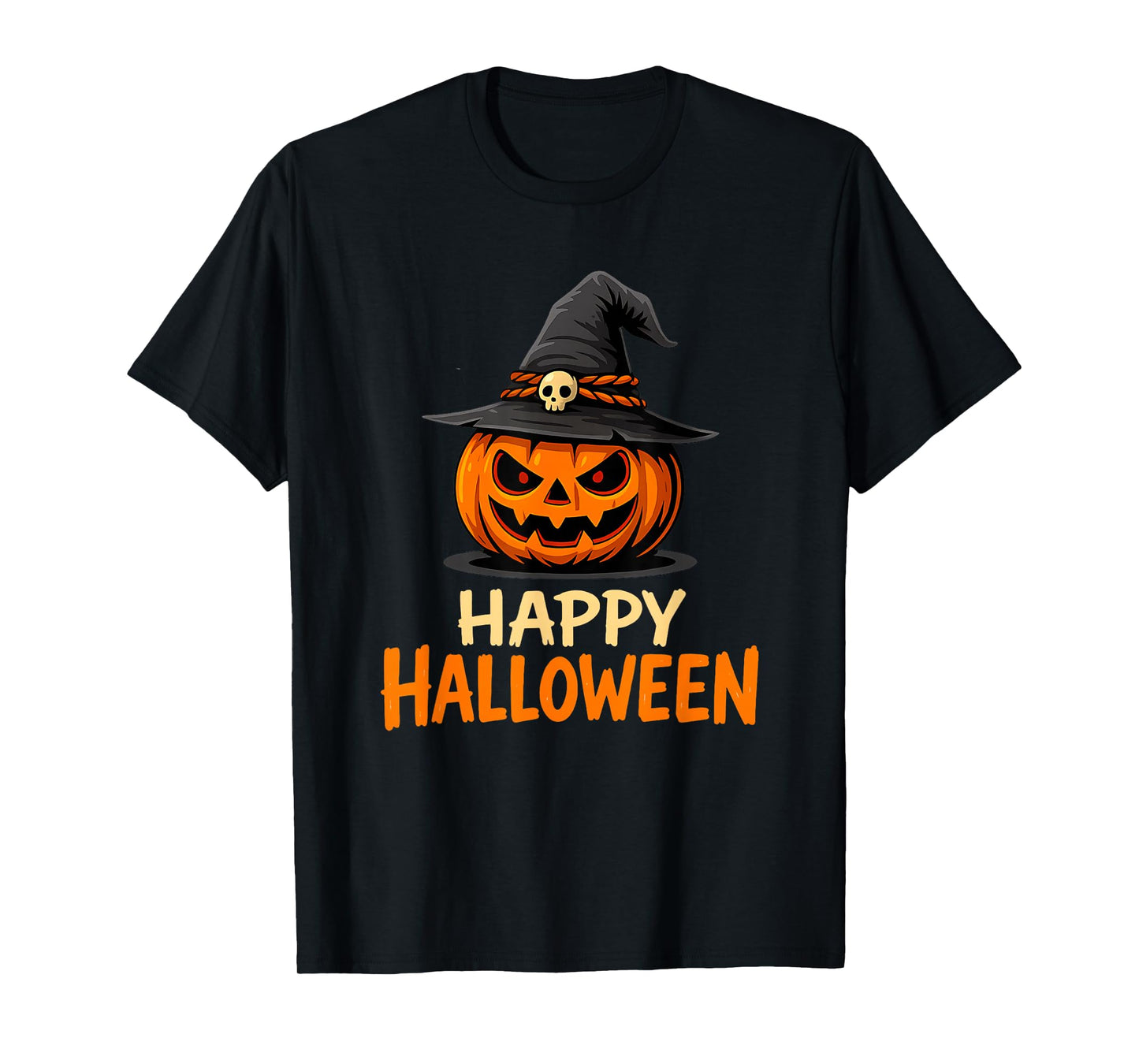 Happy Halloween Pumpkin Witch Hat Spooky Retro Design T-Shirt