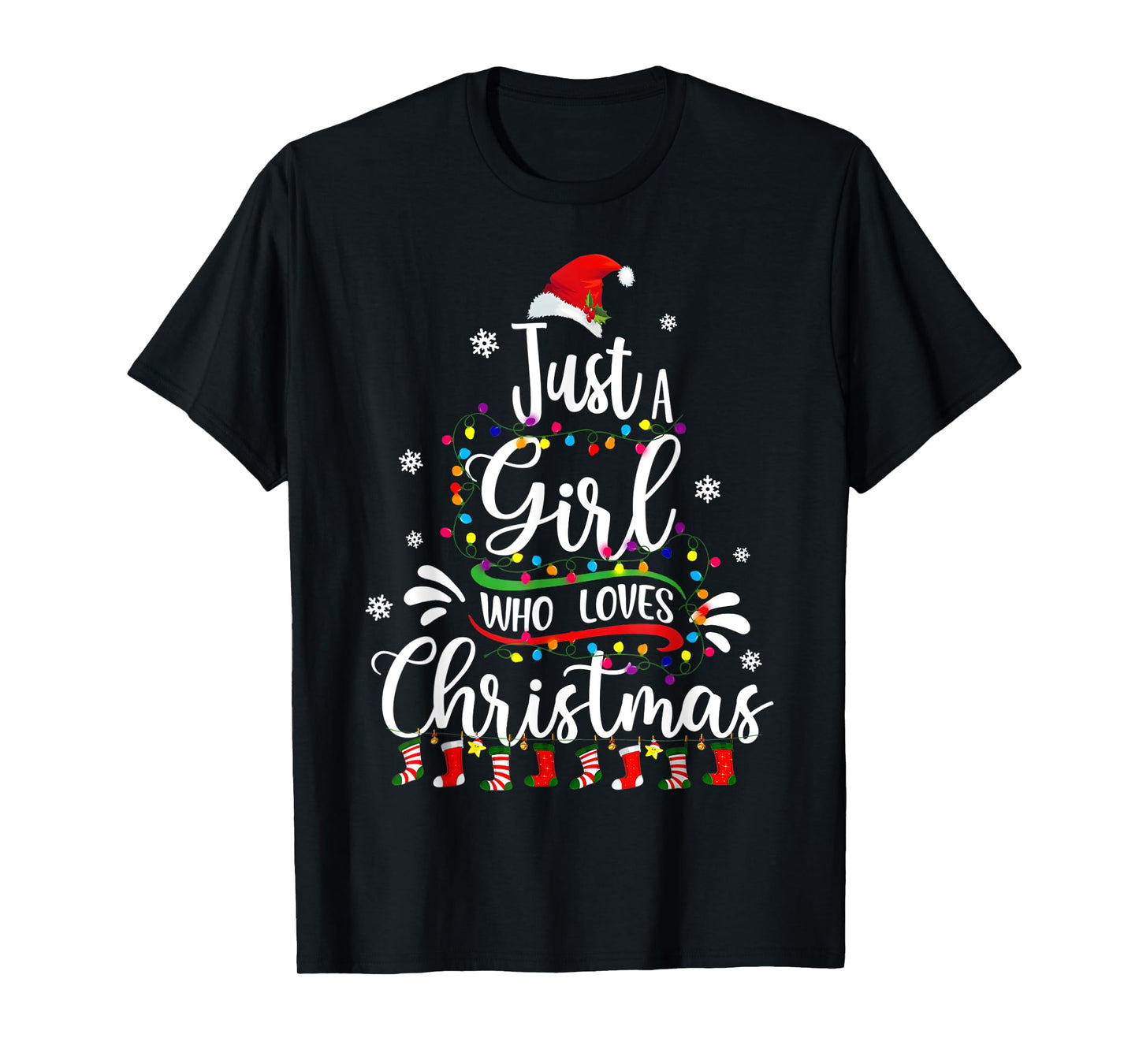 Merry Christmas Just A Girl Who Loves Christmas Tree Xmas T-Shirt