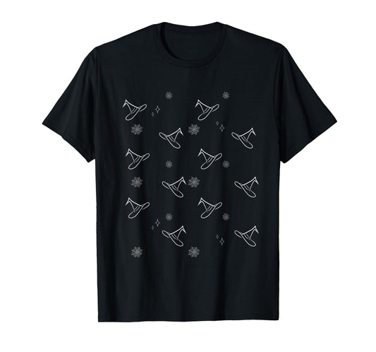 Cute Witch Halloween Witchy Pattern Design T-Shirt