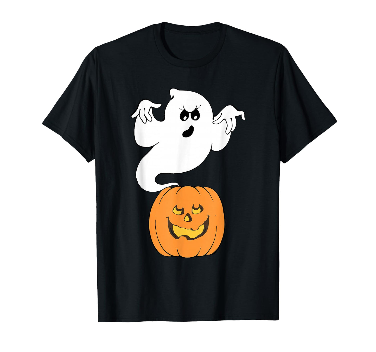 Vintage Halloween Pumpkin and Ghost Graphic Tee Spooky Creep T-Shirt