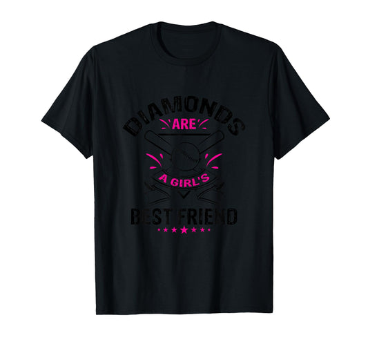 Diamonds Girl's Best Friend Shirt for Baseball and Softball T-Shirt