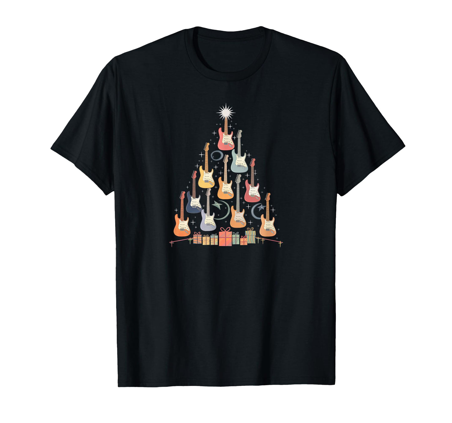 Christmas Guitar Christmastree Tree Made Out of Guitars T-Shirt