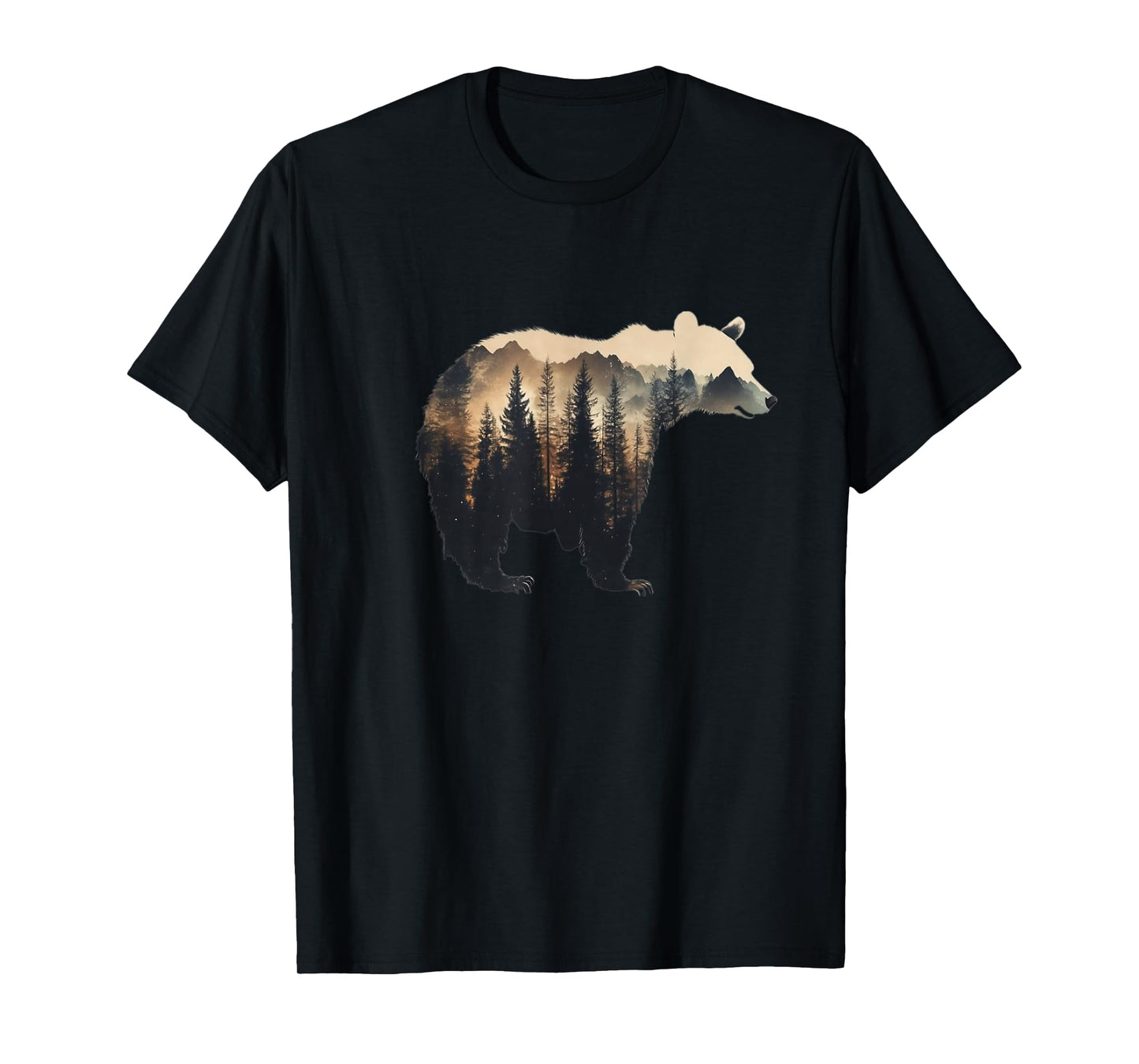 Nature Forest Mountains Trees Wildlife Men Women Animal Bear T-Shirt