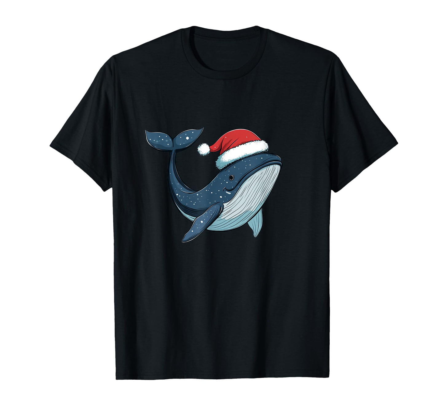 Holiday Joy in The Ocean with a Whale and Santa Claus Hat T-Shirt