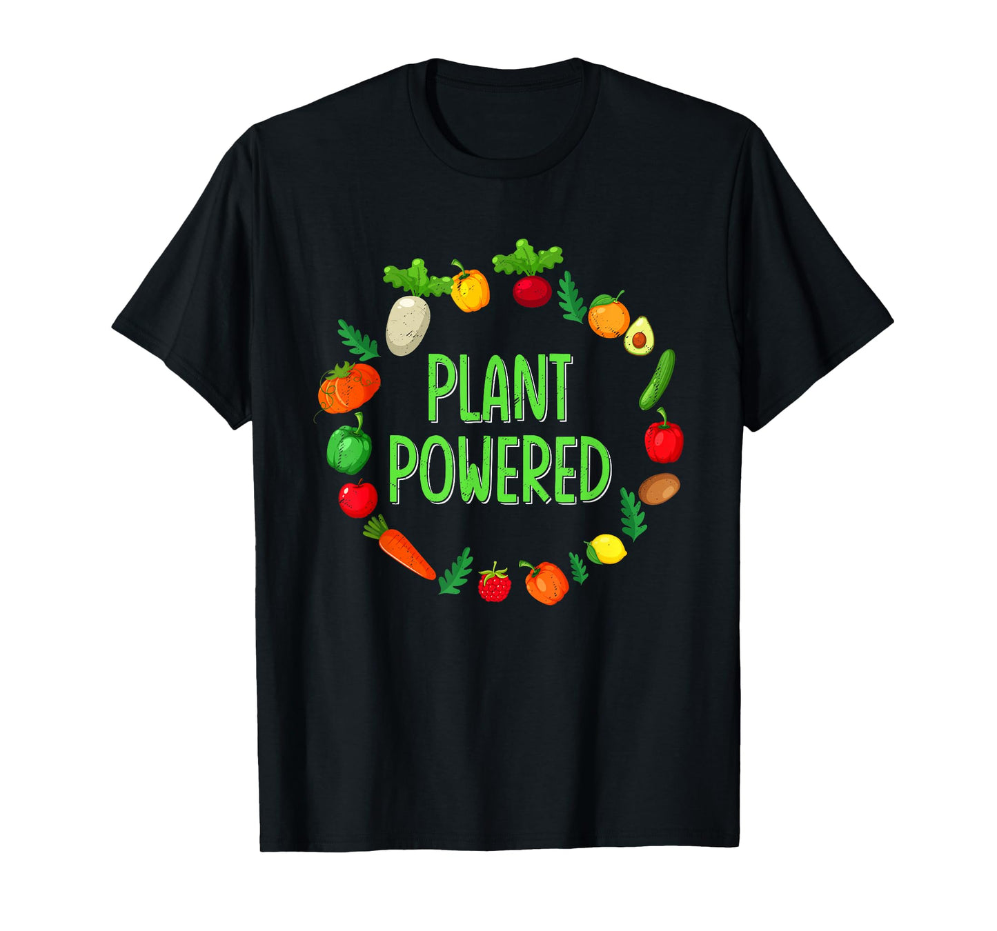 Plant Powered Retro Funny Gym Workout Vegetarian Vegan Lover T-Shirt