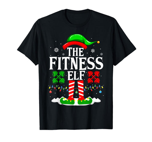 The Fitness Elf Funny Workout Xmas Fitness Christmas Gym T-Shirt