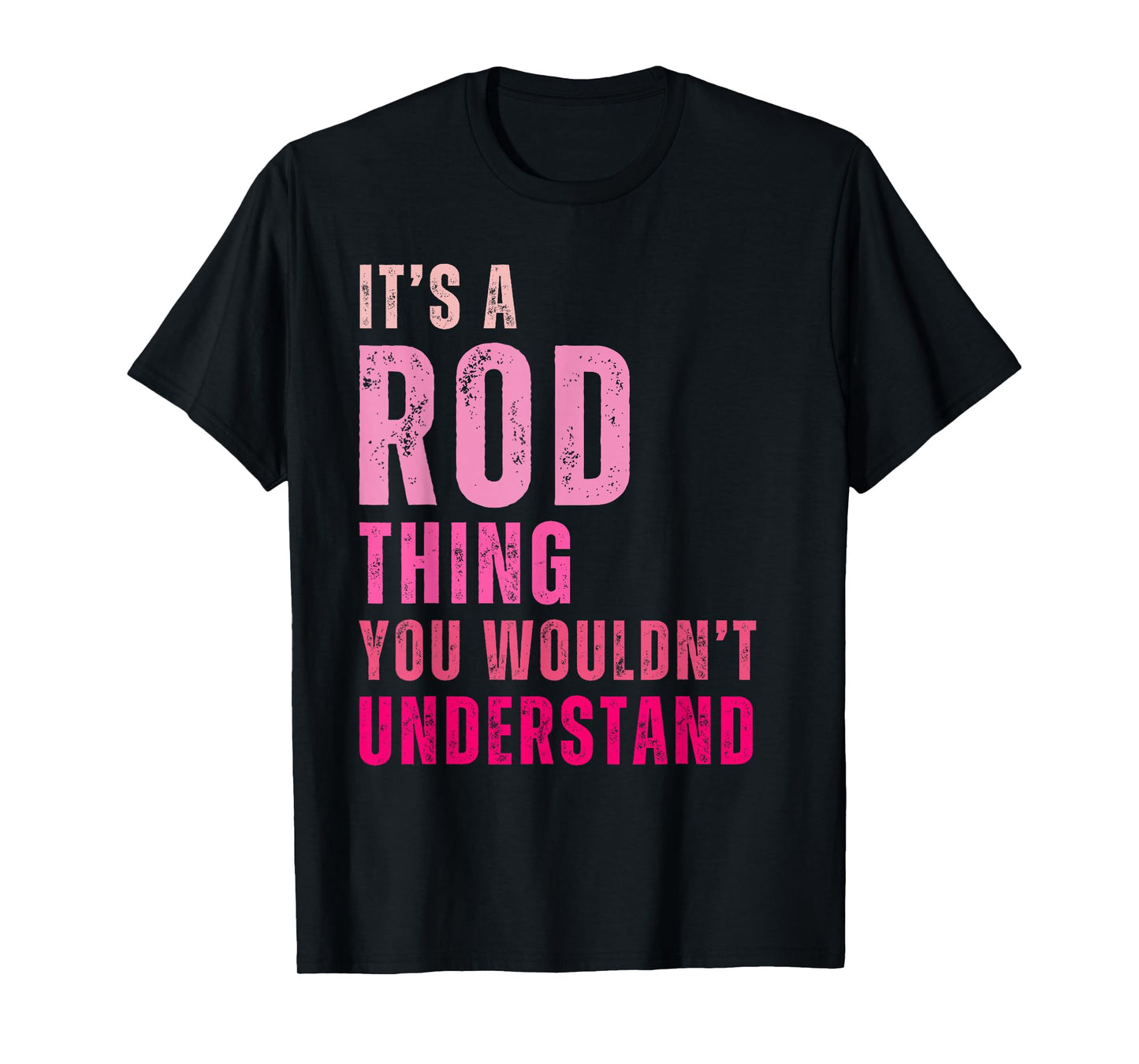 Rod Personalized Names Apparel Vintage Unisex T-Shirt, Black, Small, Short Sleeve, Letter Print, Vintage Design