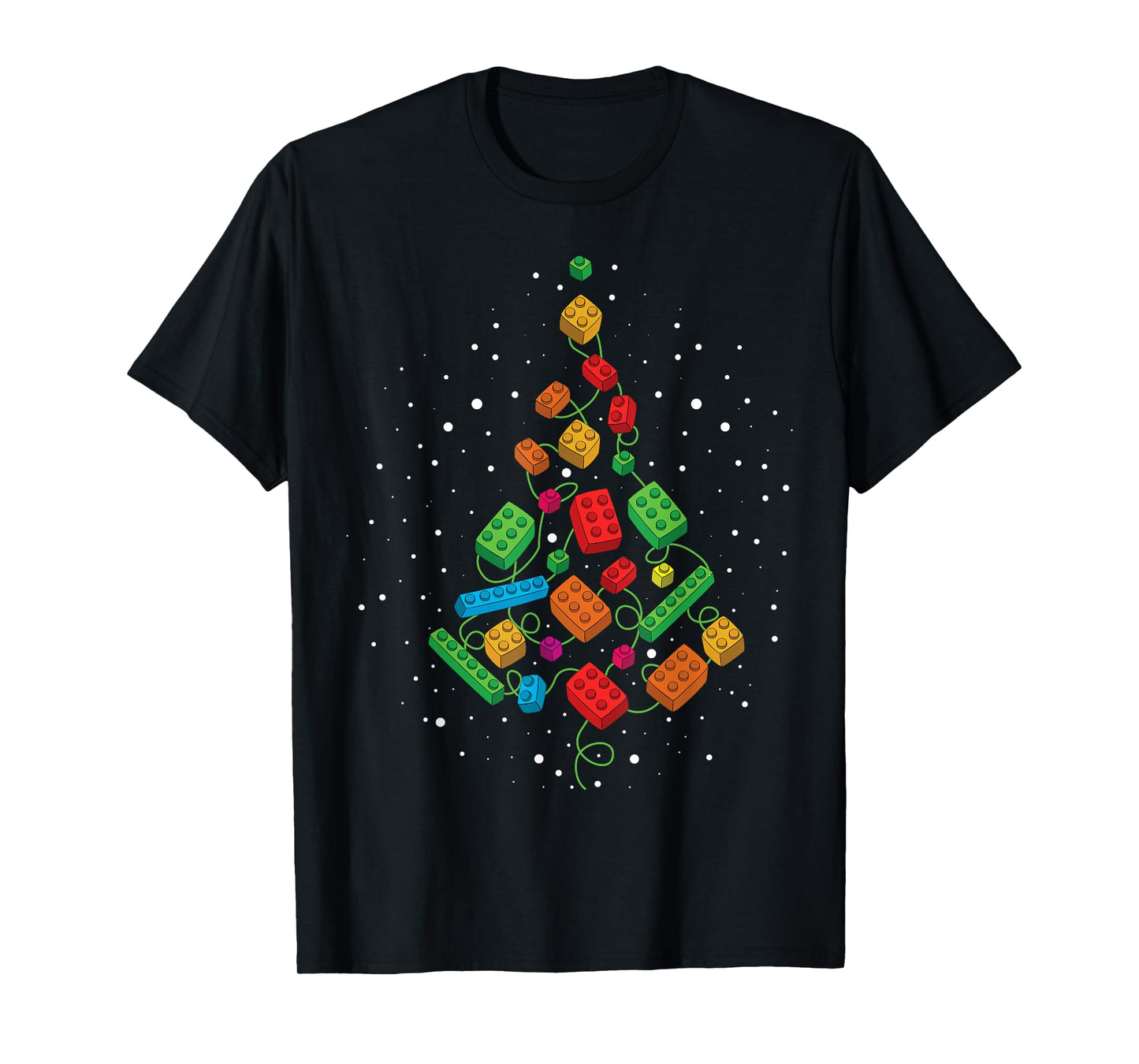 Block Building Builder Brick Christmas Tree Brick Builder T-Shirt
