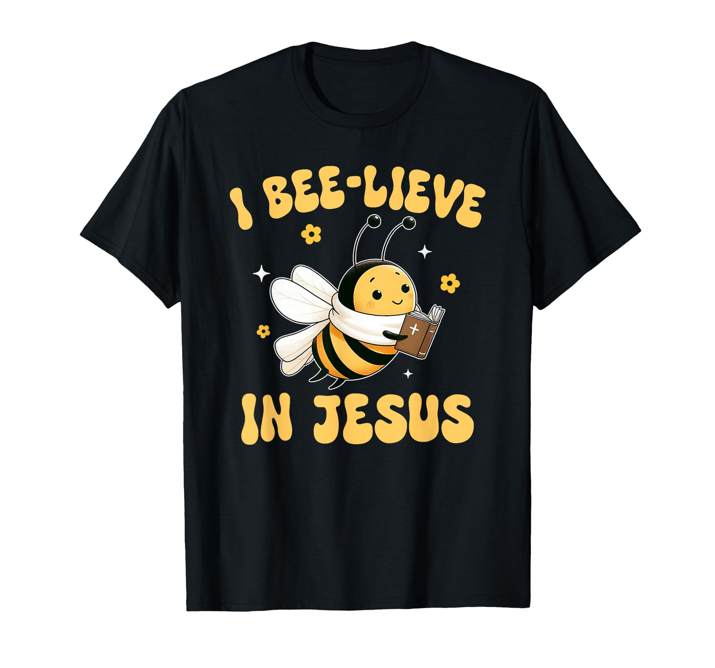 Gospel Kids Christian I Bee-lieve in Jesus Faith Cute Bee T-Shirt