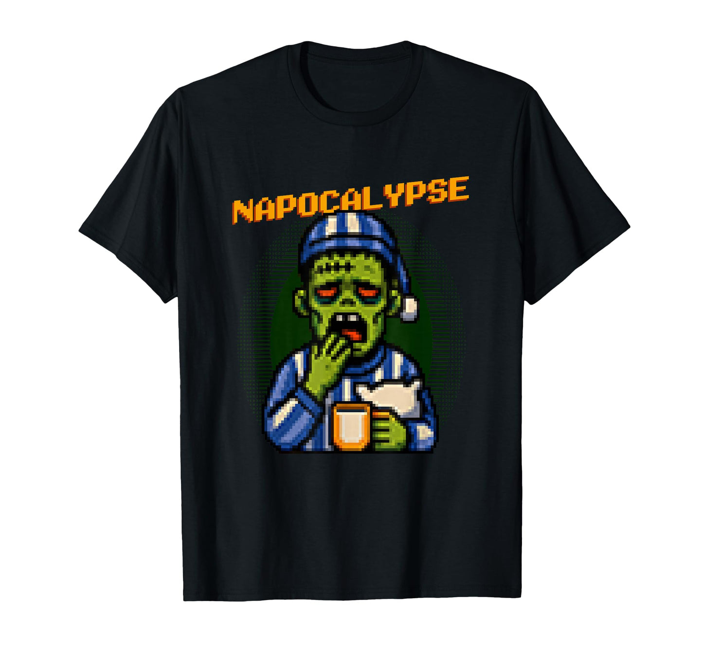 Napocalypse Funny Pixel Art Sleepy Zombie Halloween T-Shirt