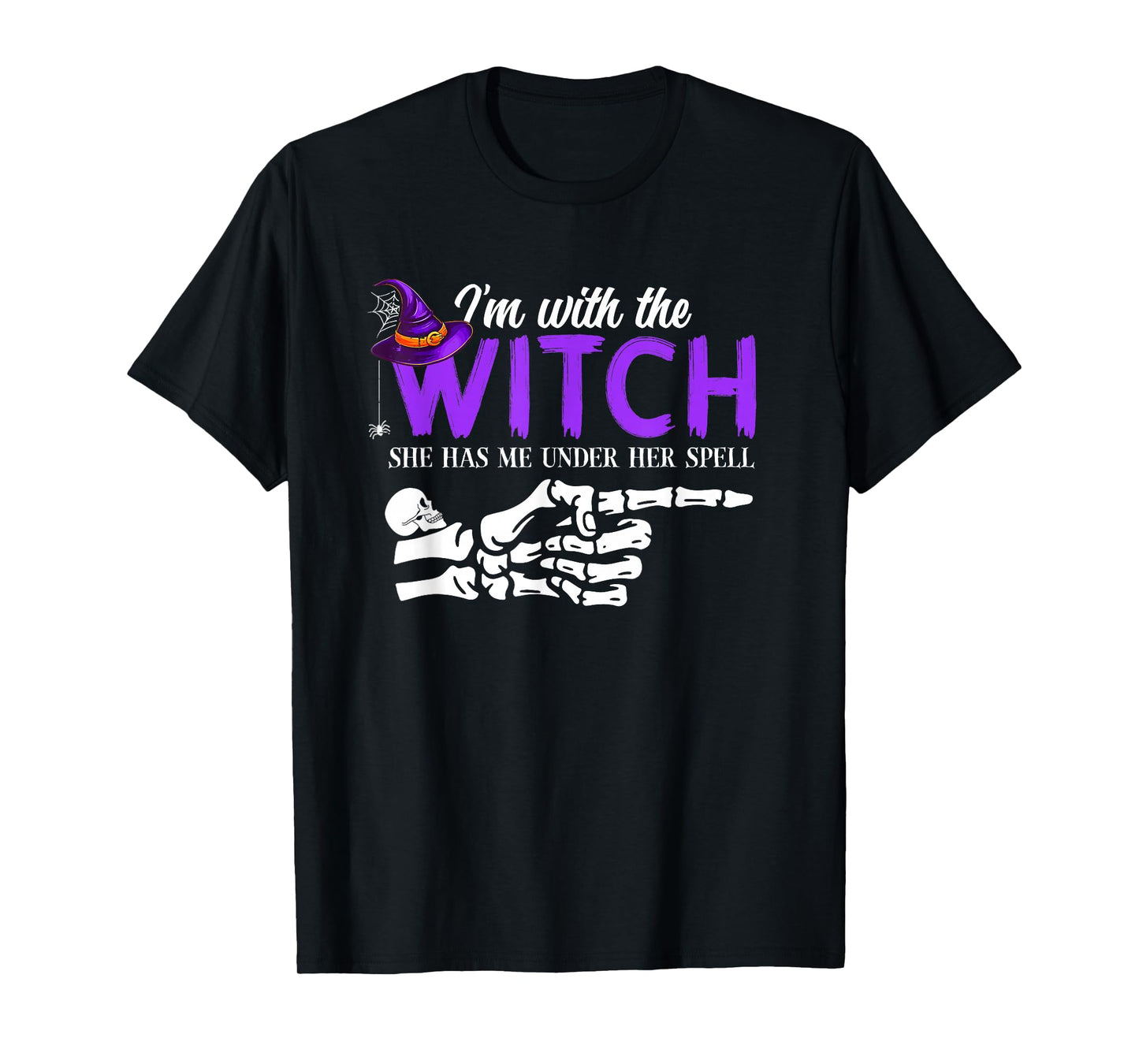 I'm with The Witch Funny Halloween Couple Costume Party T-Shirt