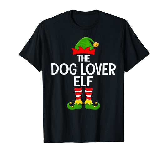 Dog Lover Elf Xmas Matching Family Elf Squad Christmas T-Shirt