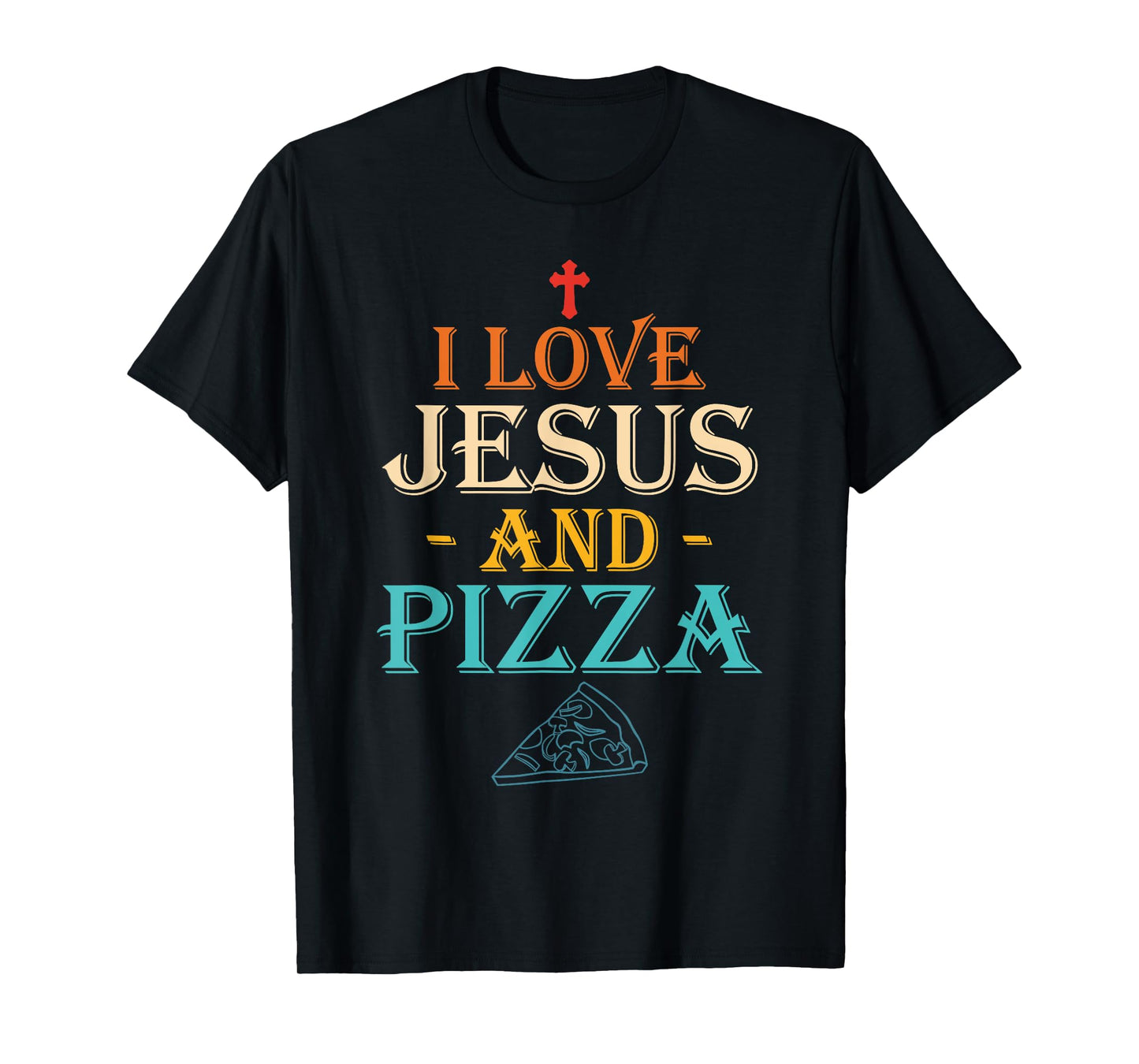 I Love Je-sus And Pizza Retro Vintage T-Shirt