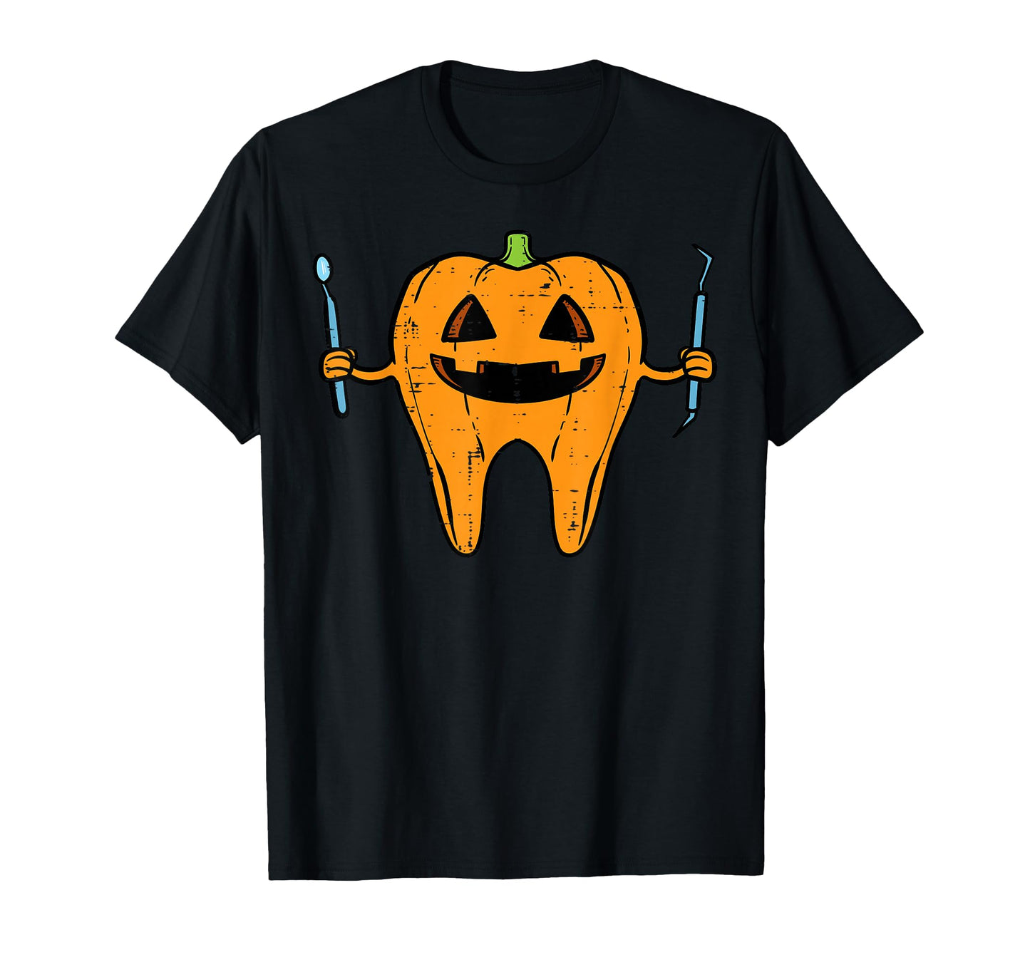 Halloween Dentist Tooth Pumpkin Dental Costume Men Women Kid T-Shirt