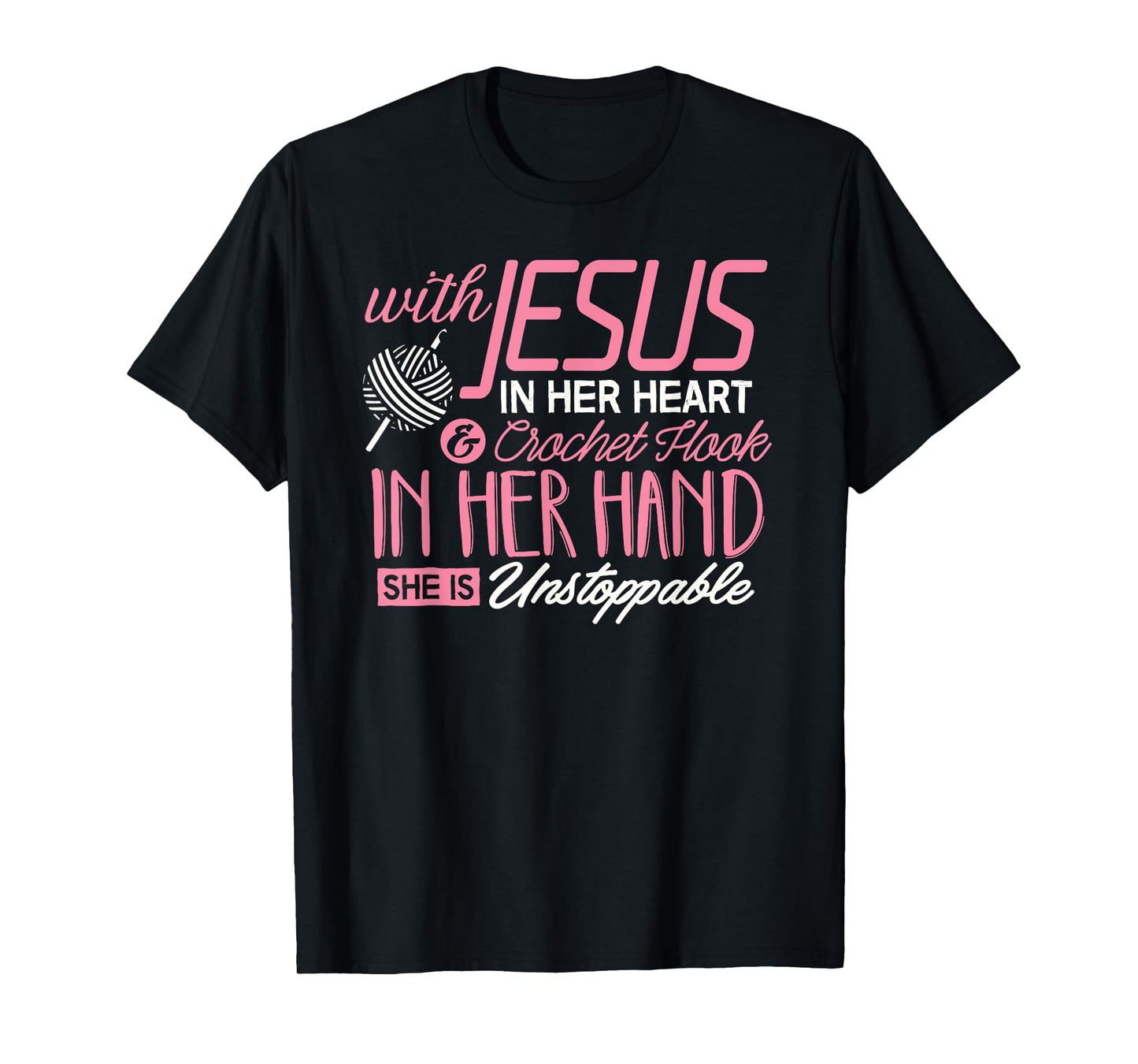 Crochet Shirt With Jesus in her Heart Crochet Hook Christian T-Shirt