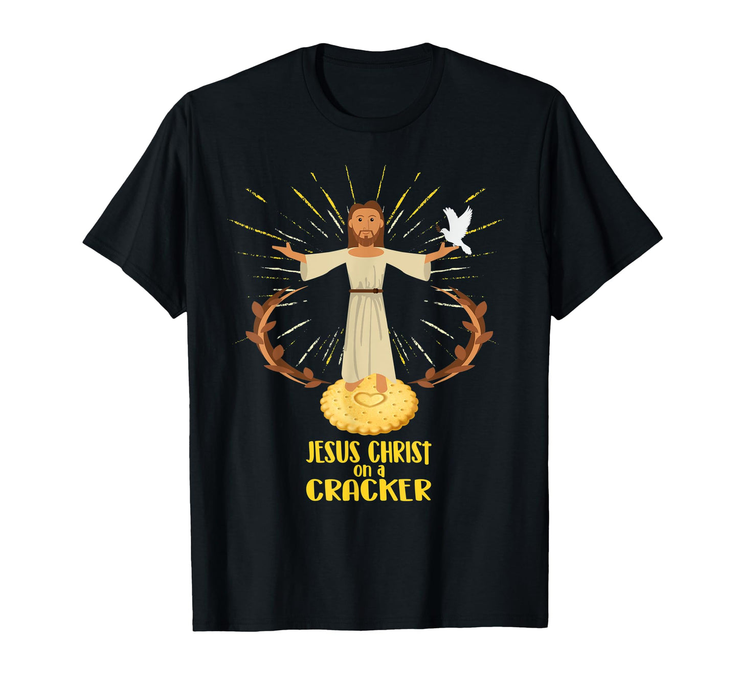 JESUS CHRIST ON A CRACKER Religious Humor T-Shirt