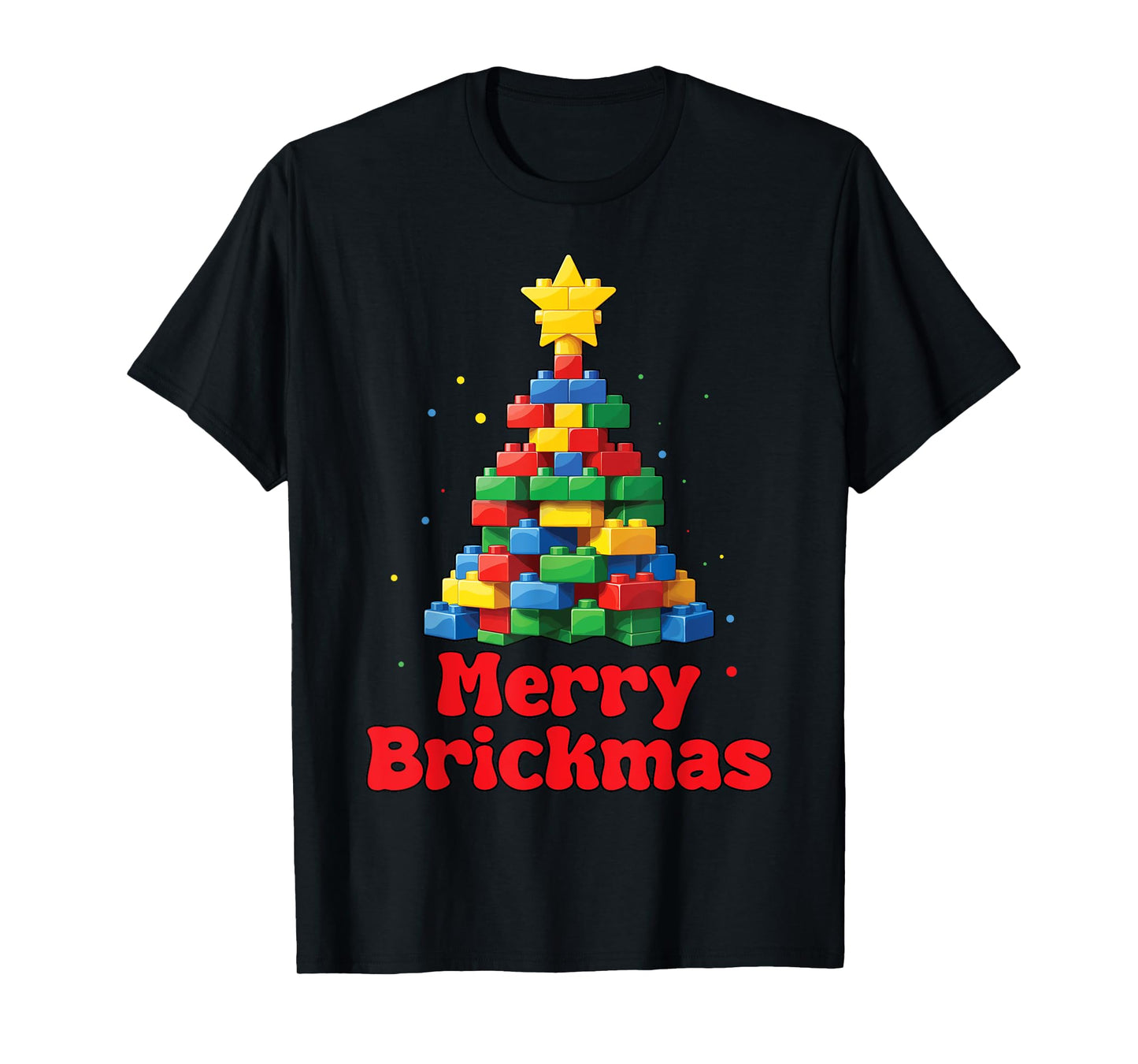 Merry Brickmas Christmas Block Building Builder Brick Master T-Shirt