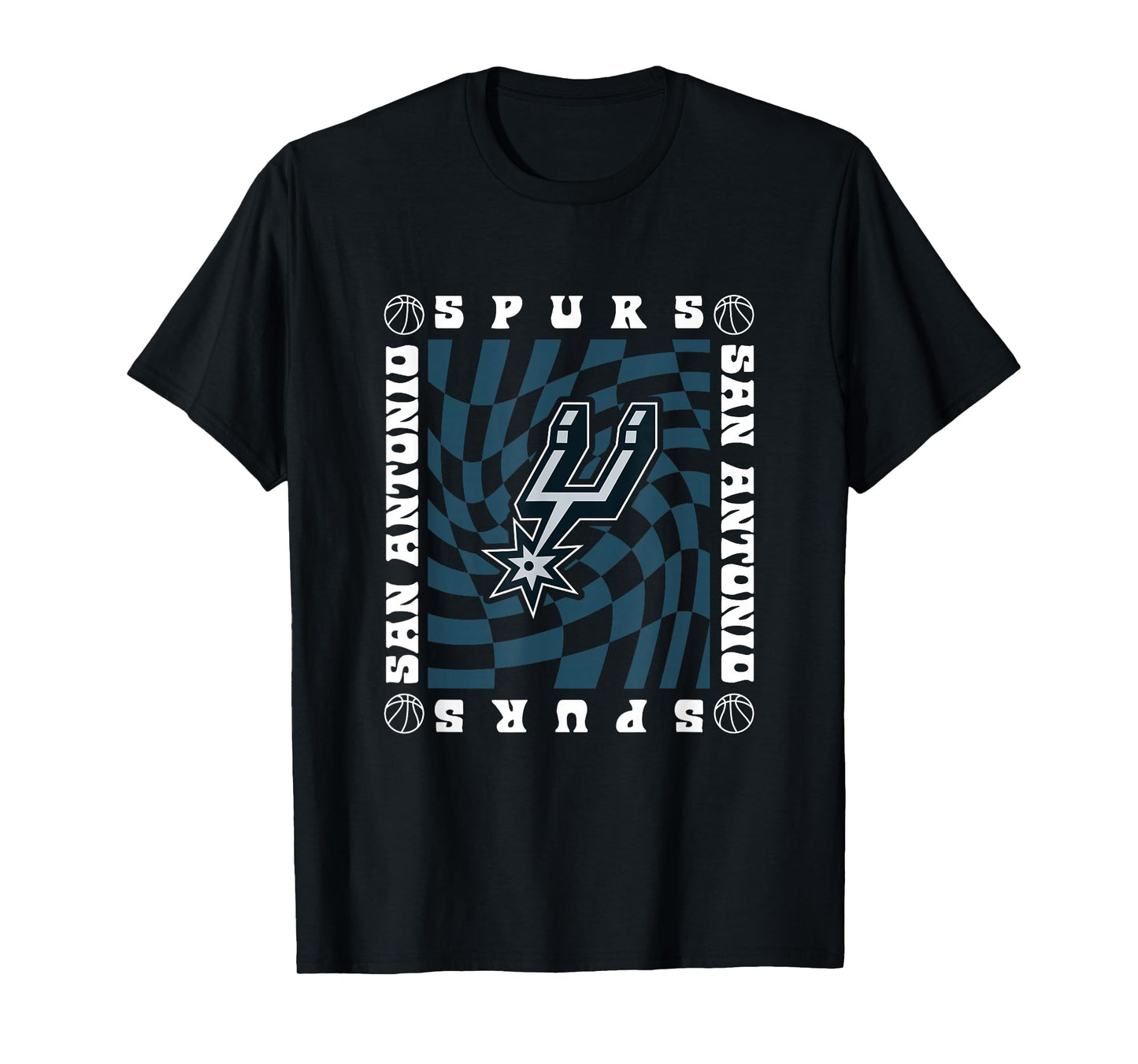 NBA San Antonio Spurs Retro Checkerboard Wave T-Shirt