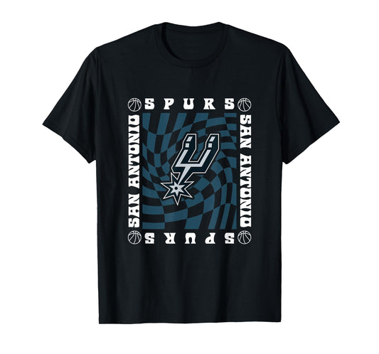 NBA San Antonio Spurs Retro Checkerboard Wave T-Shirt