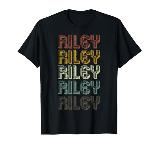 Retro Riley First Name Personalized Riley Groovy Vintage T-Shirt