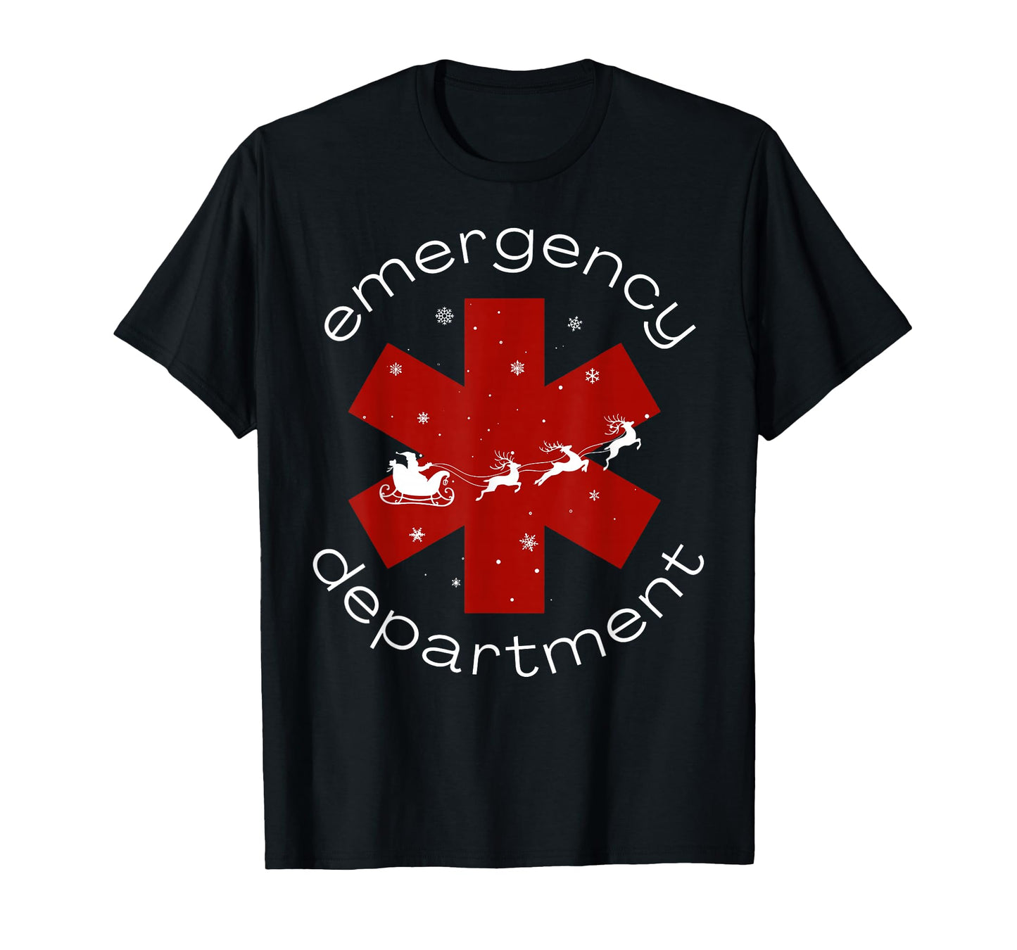 Emergency Department Christmas Santa Claus Reindeer ER Nurse T-Shirt