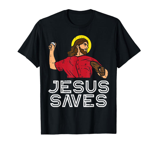 Jesus Saves Baseball God Sports Christian Men Women Kids T-Shirt