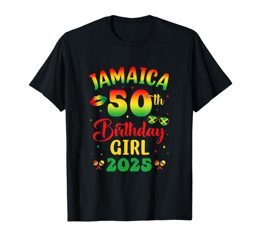 Jamaica 50Th Birthday Girl 2025 Party Matching Group T-Shirt
