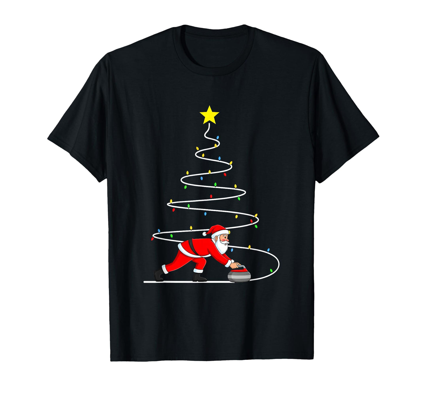 Santa Curling Christmas Tree T-Shirt