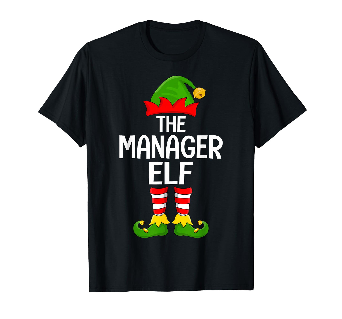 Manager Elf Xmas Matching Family Elf Squad Christmas T-Shirt
