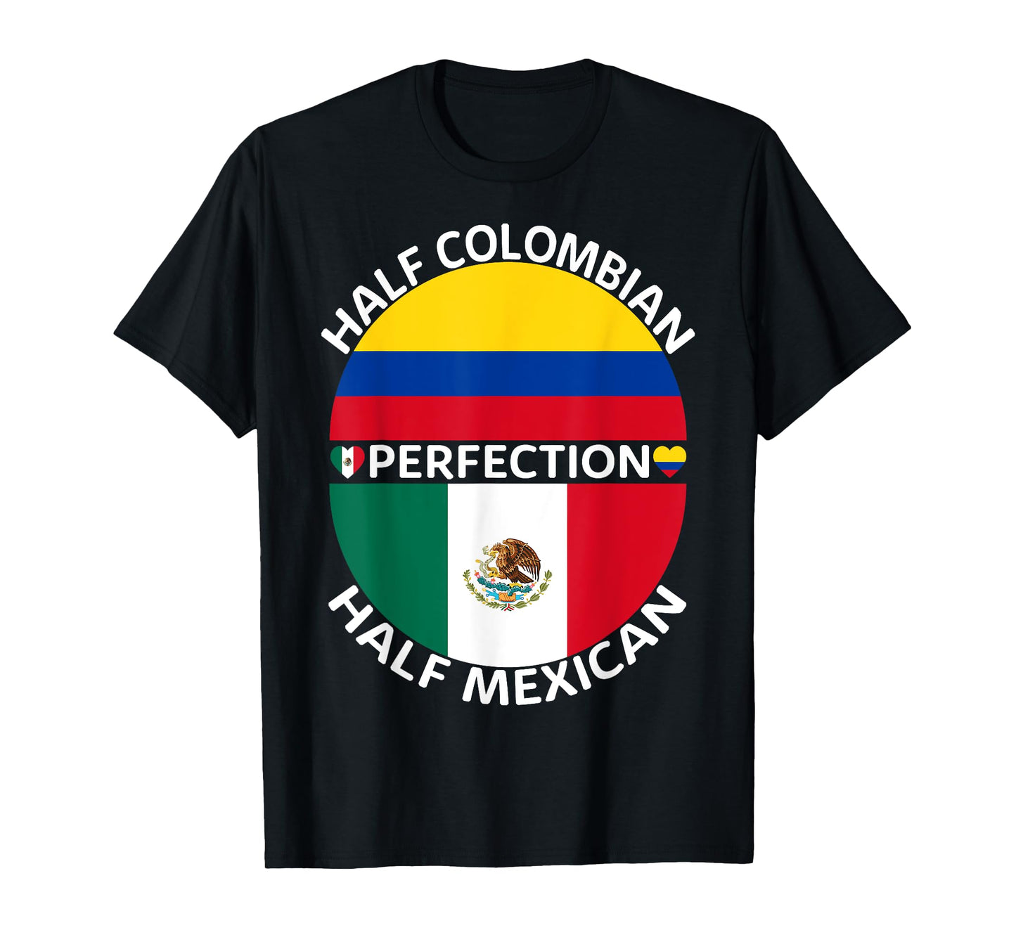 Half Mexican Half Colombian Mexico Colombia Flag Roots Men T-Shirt