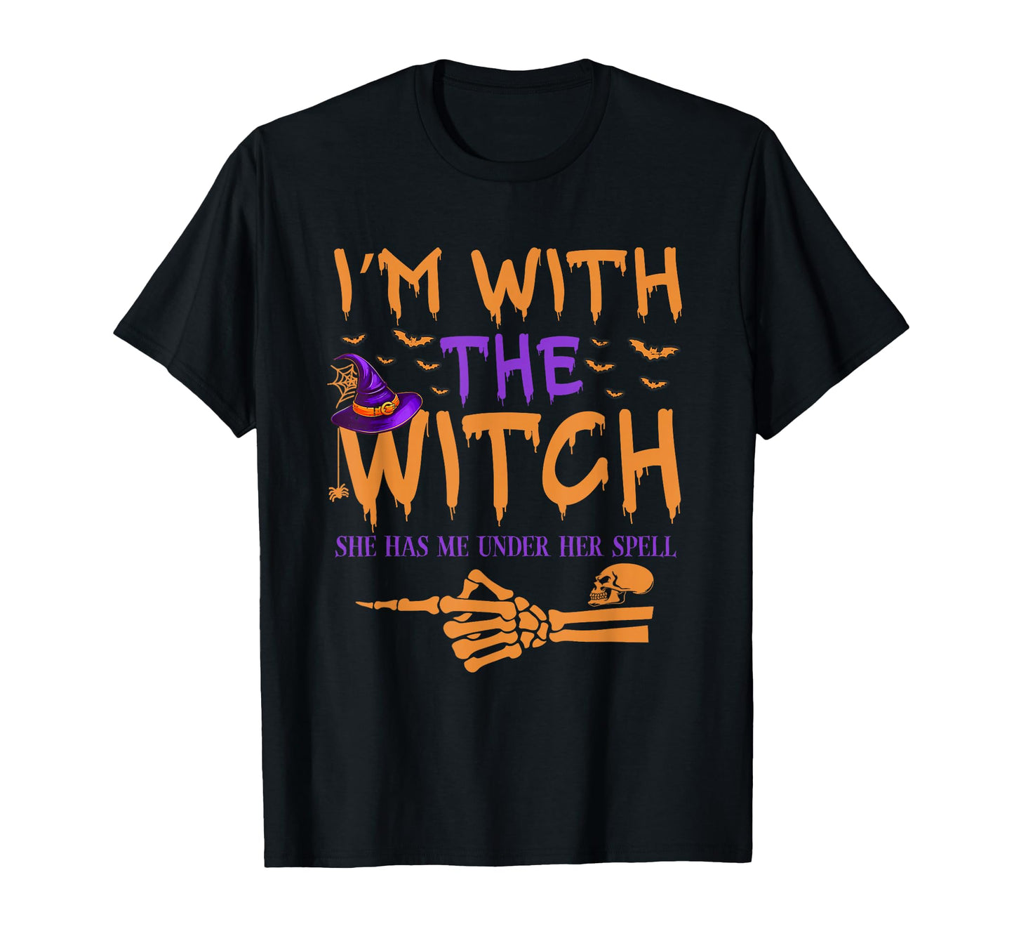 I'm with The Witch Funny Halloween Couple Costume Party T-Shirt