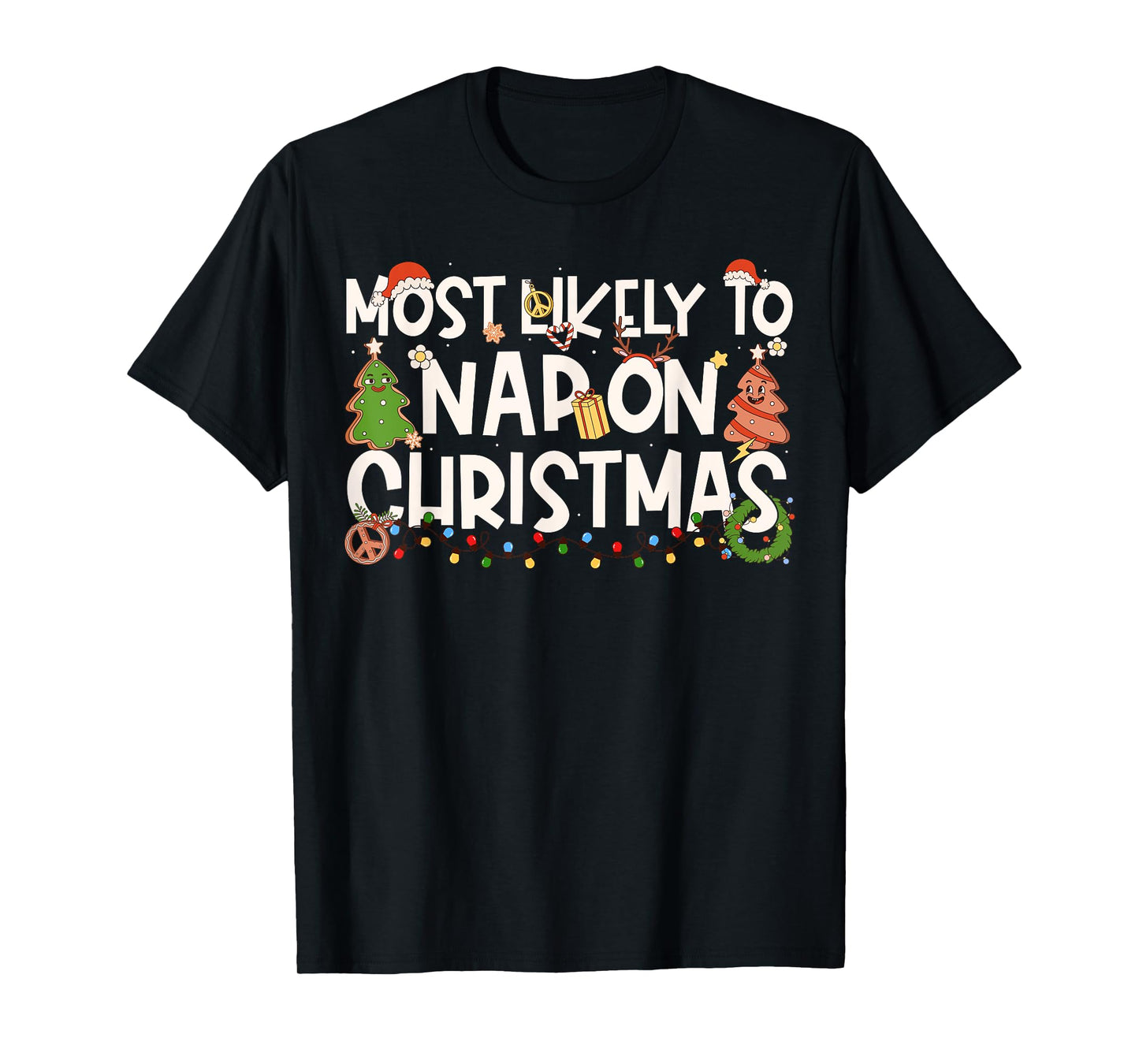 Most Likely to Nap On Christmas Family Matching Christmas T-Shirt
