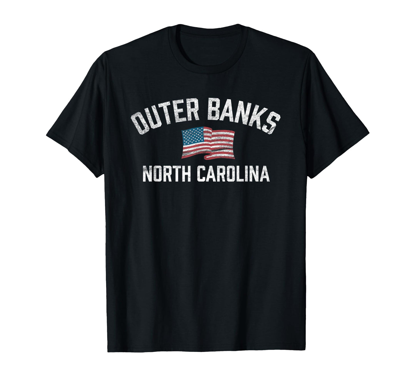 Outer Banks OBX North Carolina NC USA Flag White Vintage T-Shirt