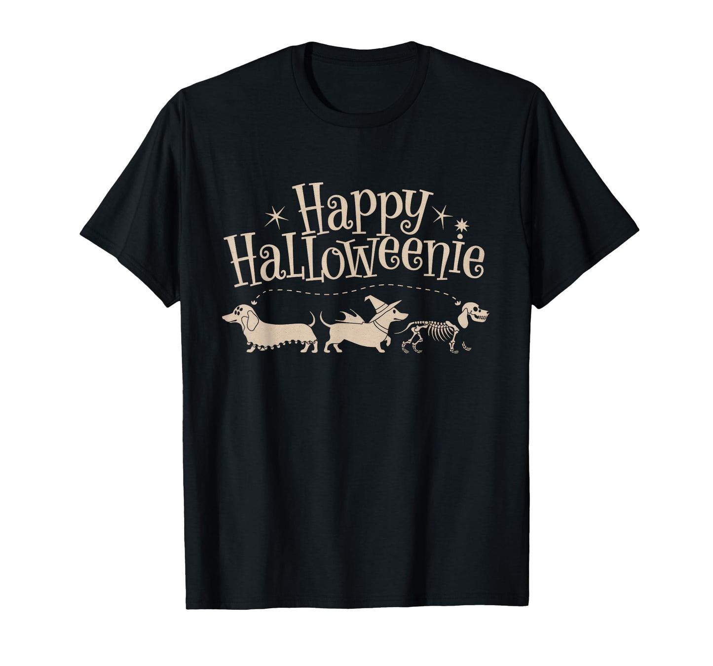 Happy Halloweenie Tshirt Women Men Wiener Monster Party T-Shirt