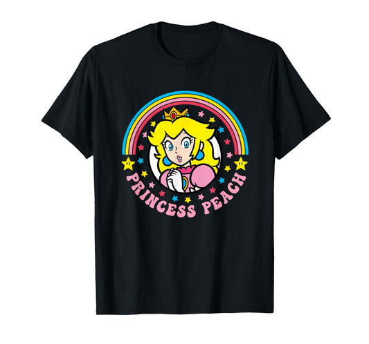 Super Mario Bros Rainbow Princess Peach Power Up T-Shirt