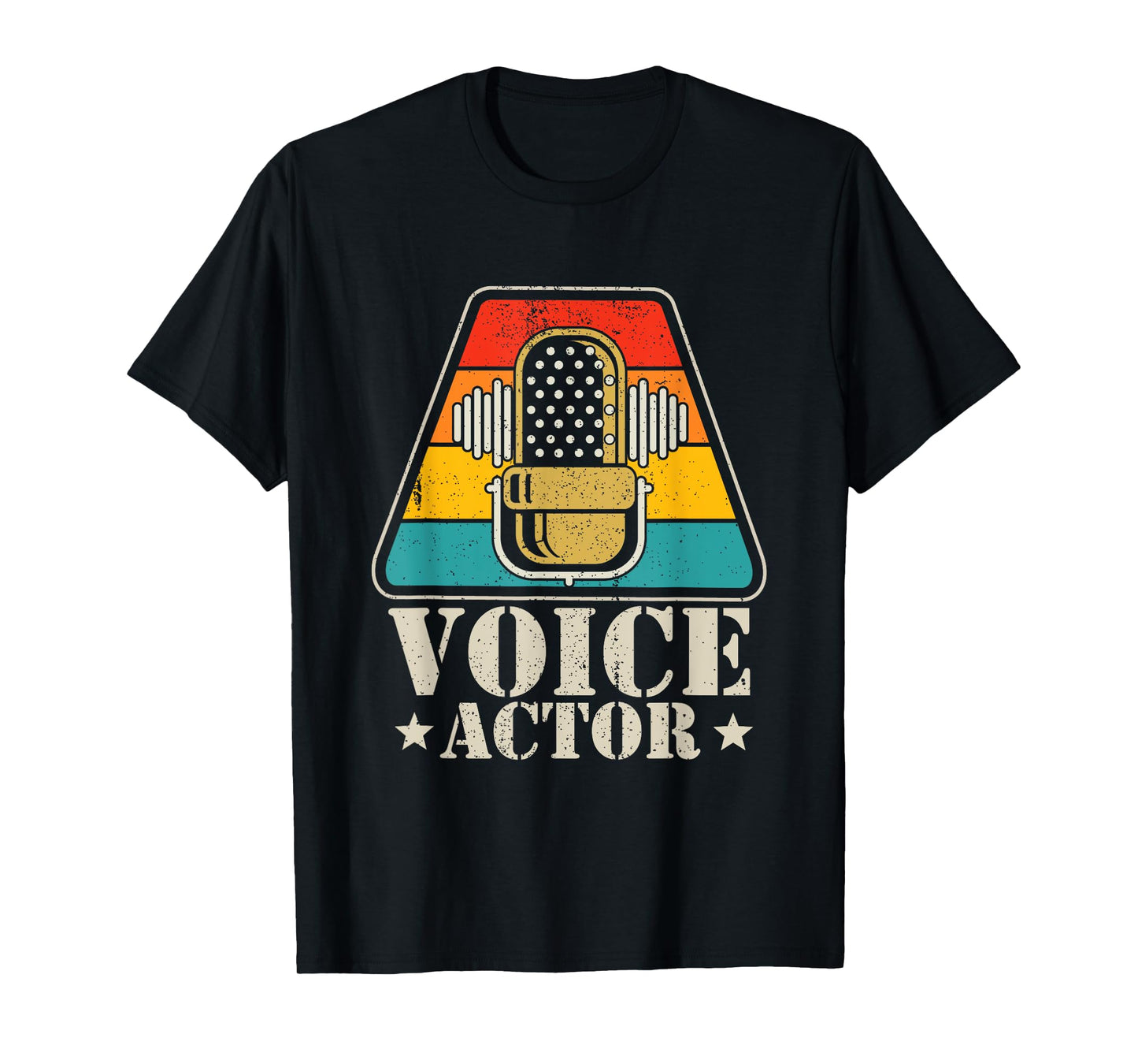 Voice Actress & Voice Actor Gift Tee Unisex-Adults & Unisex-Kids Retro Vintage Voice-Over Artist / Voice Acting T-Shirt Black Small Short Sleeve T-Shirt