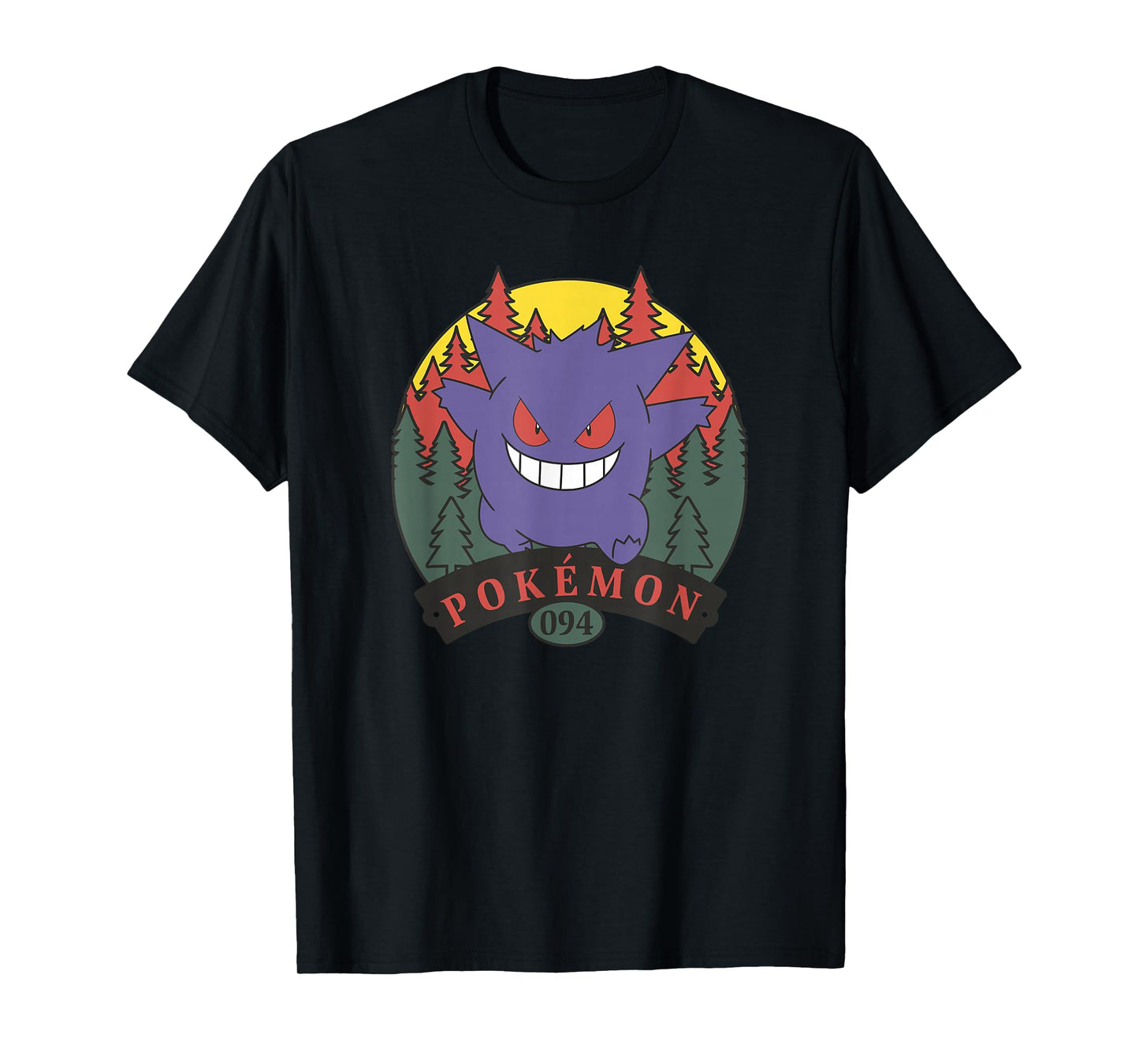 Pokémon 094 Gengar Outdoor Adventure Forest Park Badge T-Shirt