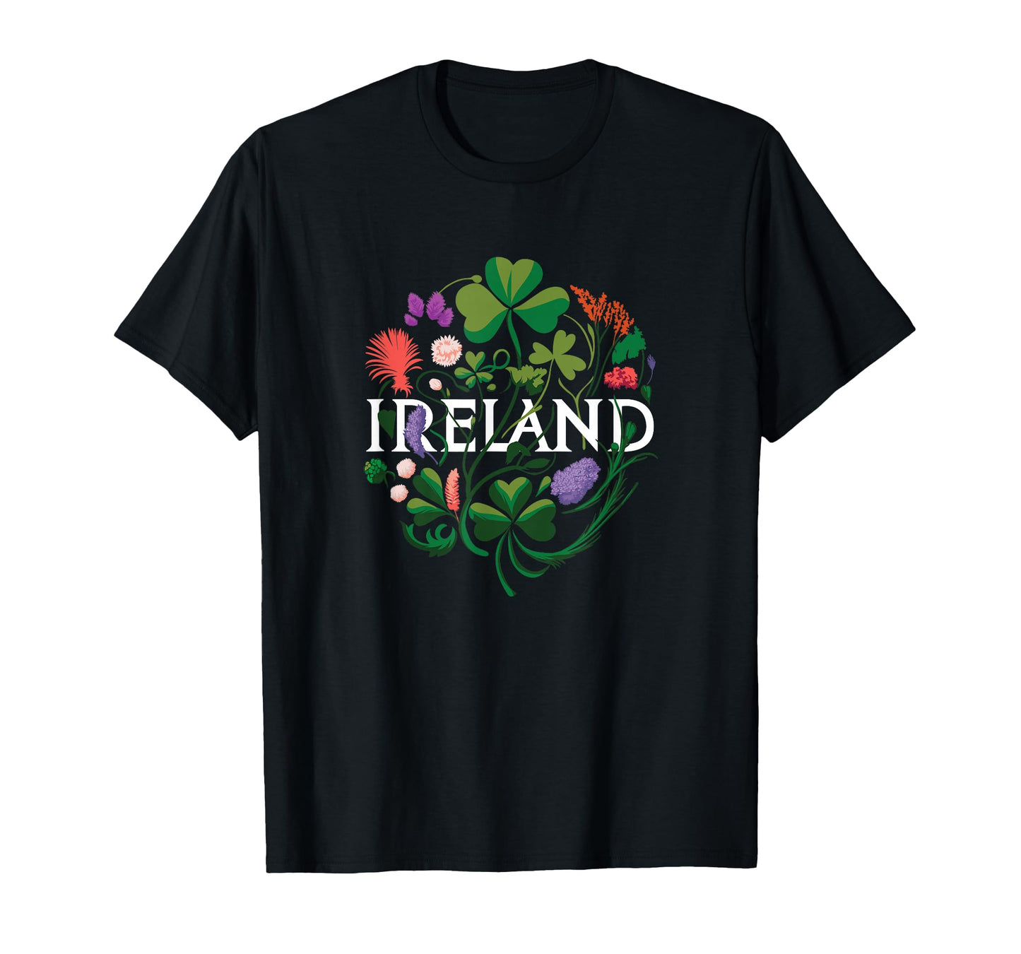 Flowers of Ireland - Vintage Style Minimalist Boho T-Shirt