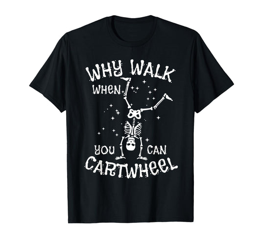 Cartwheel Gymnast Skeleton Funny Halloween Gymnastics Girls T-Shirt