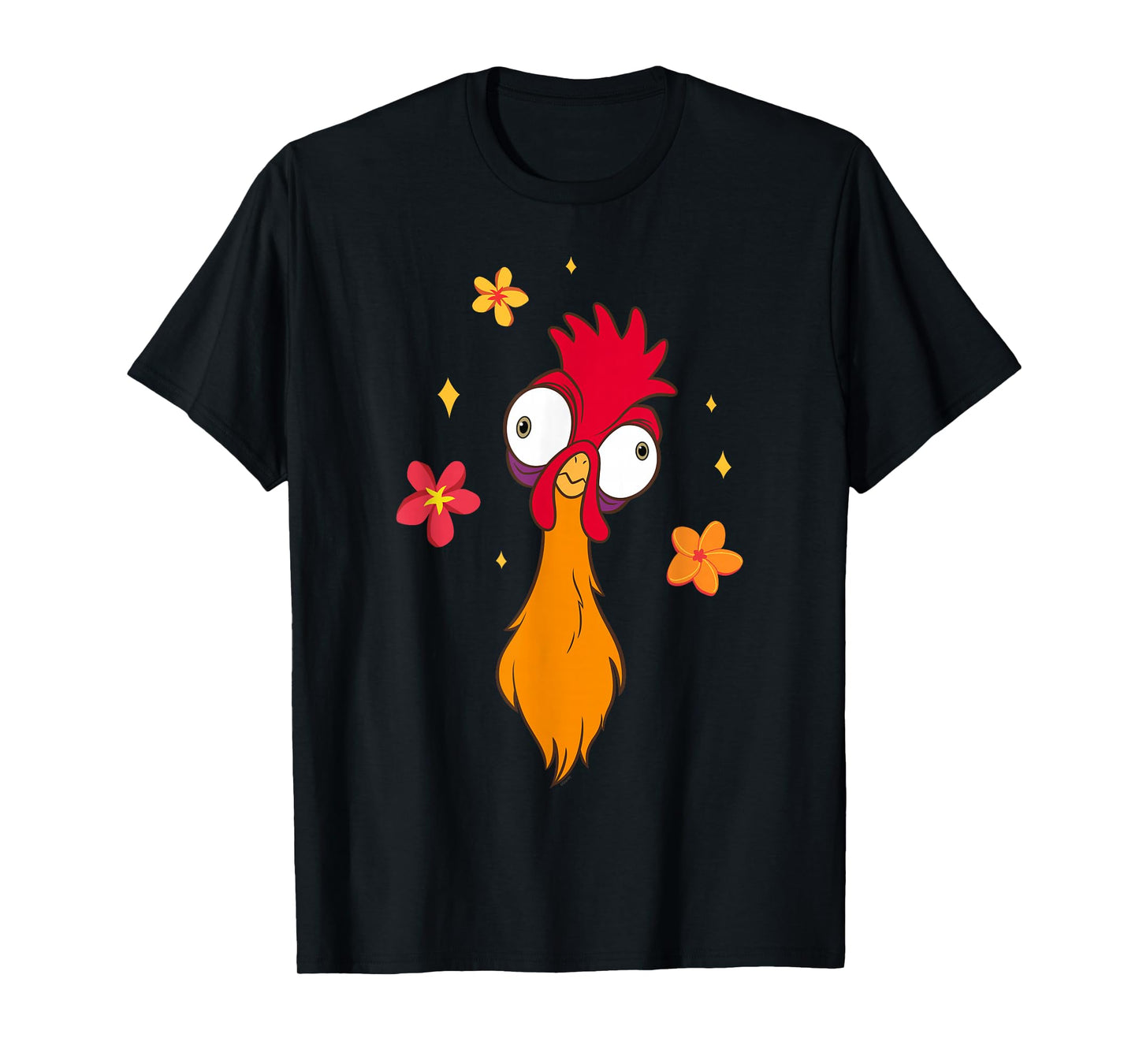 Disney Moana 2 Big Face Heihei Tropical Flowers Costume T-Shirt