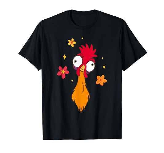 Disney Moana 2 Big Face Heihei Tropical Flowers Costume T-Shirt